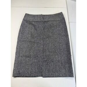Banana Republic Tweed Pencil Skirt Gray Zipper Front Business Casual Women‎  4